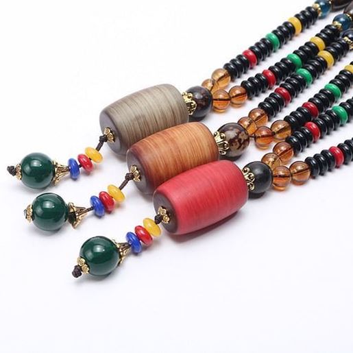 Picture of Ethnic Wenge Bodhi Beaded Necklace