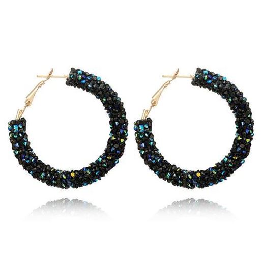 Picture of Full Crystal Big Hoop Earrings