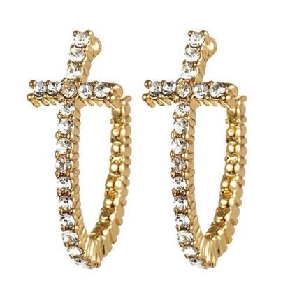 Picture of Curved Cross Stud Earrings