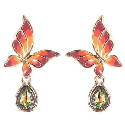 Picture of Enamel Butterfly 18K Gold Earrings