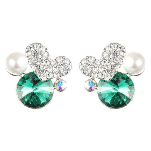 Picture of Cute Heart Crystal Pearl Earrings