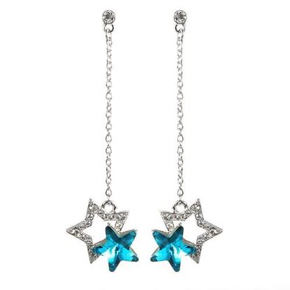 Picture of Cute Crystal Stars Dangle Earrings