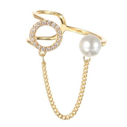 Picture of Zircon 18K Gold Pearl Ring