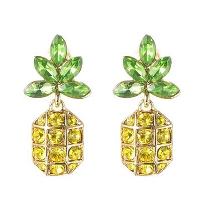 Picture of Crystal Pineapple 18K Gold Earrings