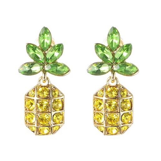 Picture of Crystal Pineapple 18K Gold Earrings