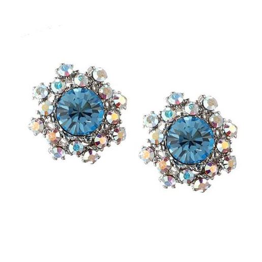 Picture of Simple Gemstone Flower Earrings