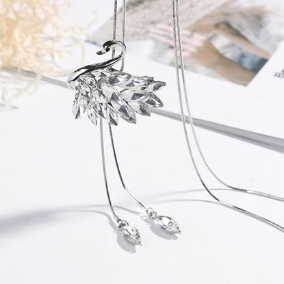 Picture of Fashion Swan Crystal Long Necklaces