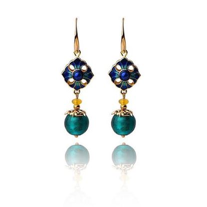 Picture of Ethnic Cloisonne Agate Drop Earrings