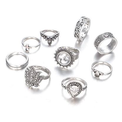 Picture of Bohemian Sun Stars Crown Ring Set