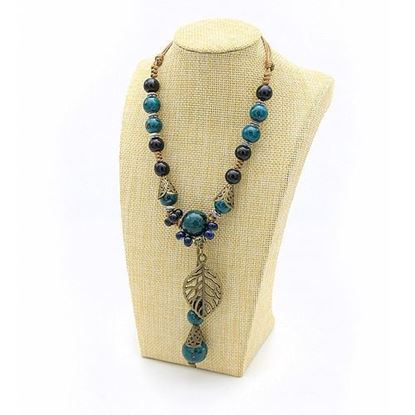 Picture of Ethnic Ceramic Beads Leaf Long Necklaces