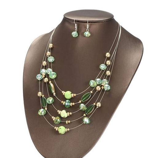 Picture of Ceramic Crystal Multilayer Jewelry Set