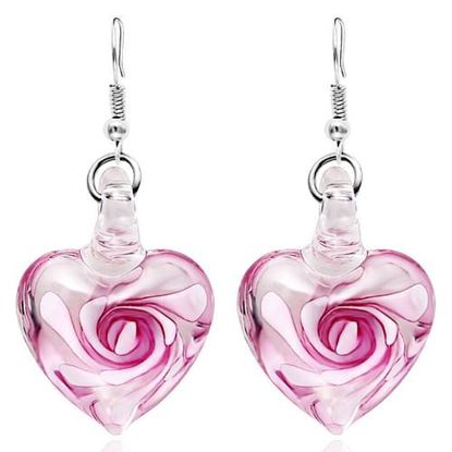 Picture of Fashion Handmade Flower Heart Earrings