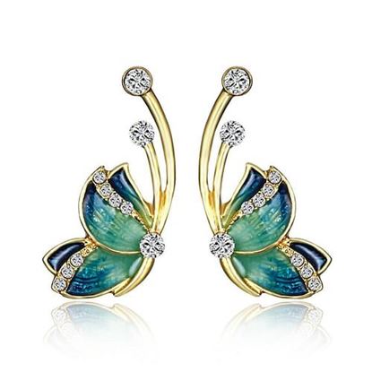 Picture of Luxury Butterfly Crystal Gold Earrings