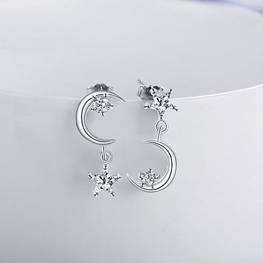 Picture of Fashion Moon Star Drop Earrings