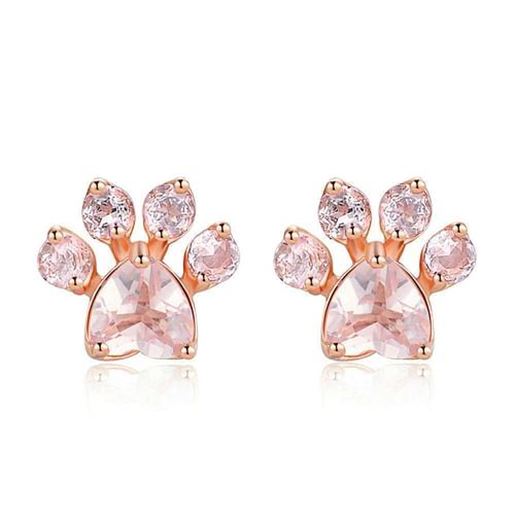 Picture of Cute Cat Pink Paw Stud Earrings