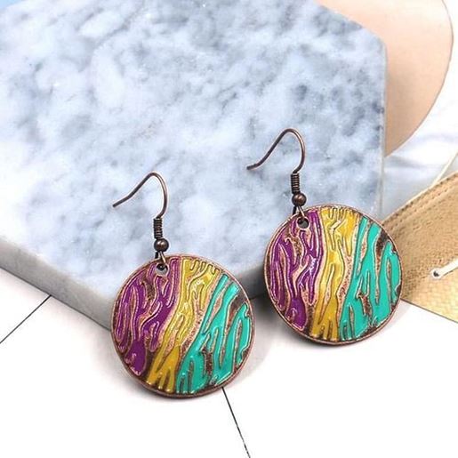 Picture of Bohemian Colorful Geometric Earrings