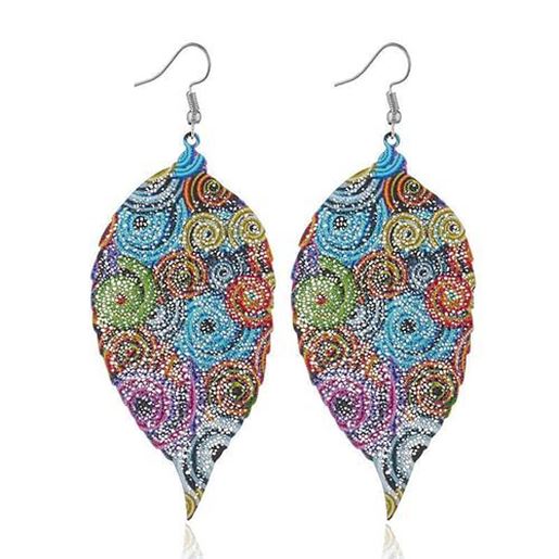 Picture of Bohemian Colorful Big Leaf Earrings