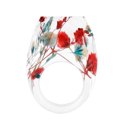 Picture of Stylish Handmade Resin Flower Rings