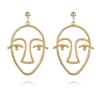 Picture of Fashion Gold Silver Human Face Earrings