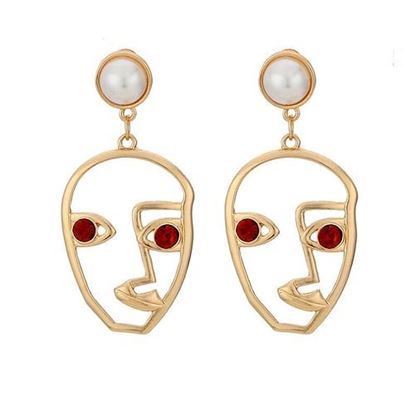 Picture of Fashion Gold Human Face Earrings