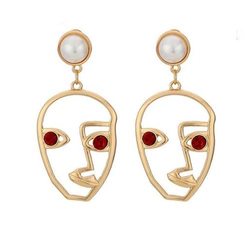 Picture of Fashion Gold Human Face Earrings