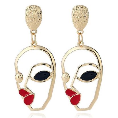 Picture of Fashion Gold Human Face Earrings