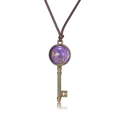 Picture of Dried Flower Inside Key Pendant Necklace