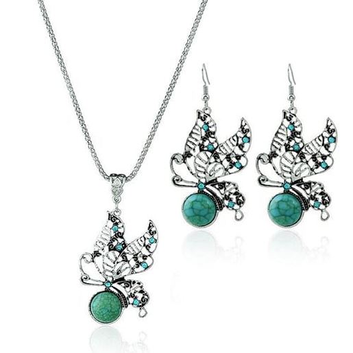 Picture of Boho Turquoise Butterfly Jewelry Set