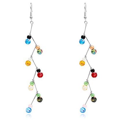 Picture of Colorful Beads Drop Earrings