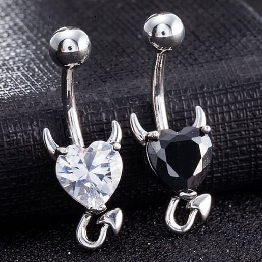 Picture of Heart Zircon Belly Ring