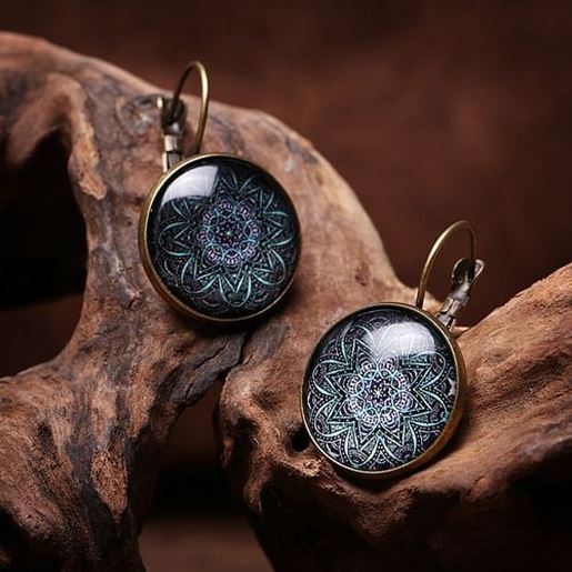 Picture of Bohemian Flower Drop Earrings