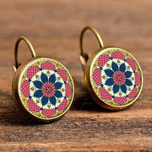 Picture of Ethnic Flower Drop Earrings