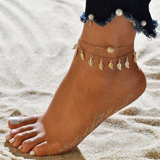 Picture of Vintage Tassels Leaves Anklets