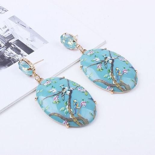 Picture of Ethnic Bird Flower Earrings