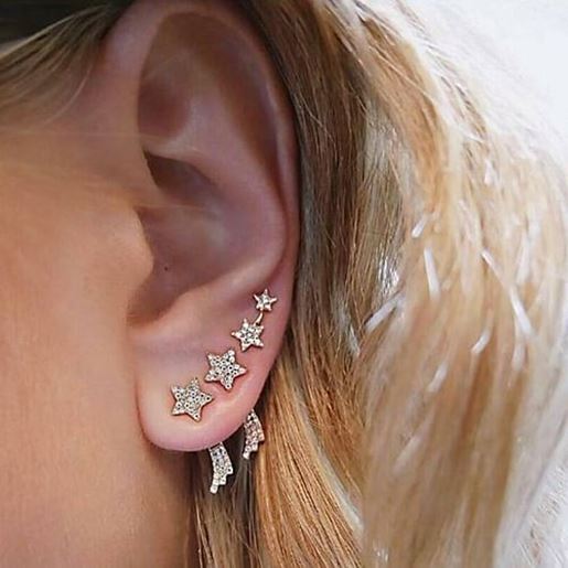 Picture of Elegant Star Drop Earrings Set