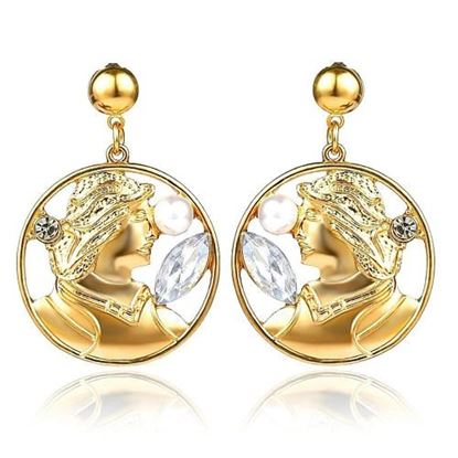 Picture of Vintage Embossed Portrait Earrings