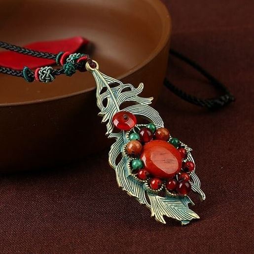 Picture of Retro Leaves Long Style Necklace