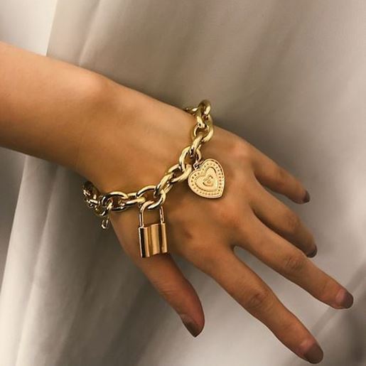 Picture of Trendy Lock Big Chain Bracelet