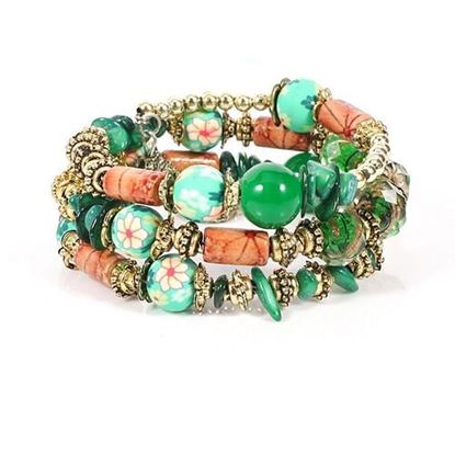 Picture of Bohemian Glass Printed Bead Bracelet