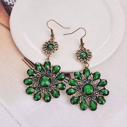 Picture of Bohemian Hallow Flower Gem Earrings