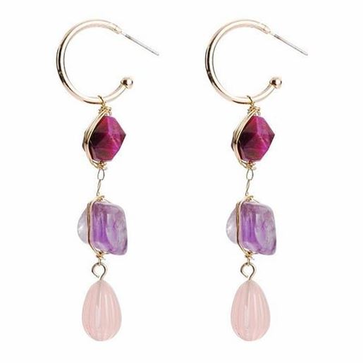 Picture of Bohemian  Purple Stone Earrings