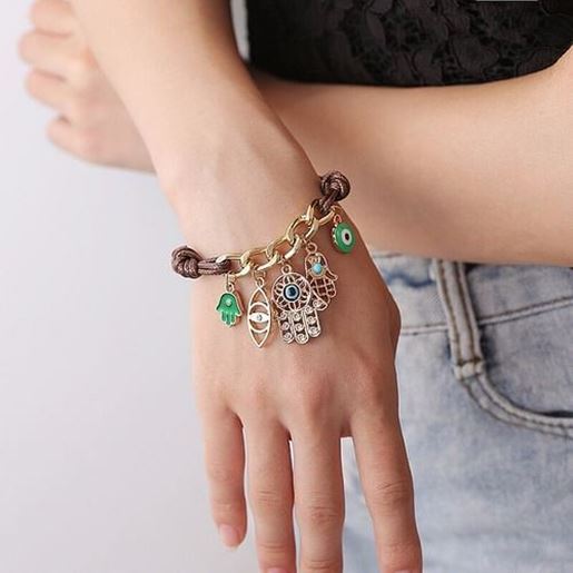 Picture of Bohemian Fatima's Palm Woven Bracelet