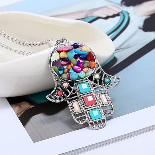 Image sur African Retro Head Pendant Necklace