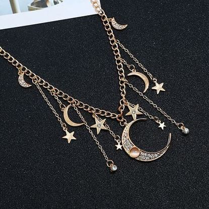 Picture of Retro Tassels Moon Star Necklace