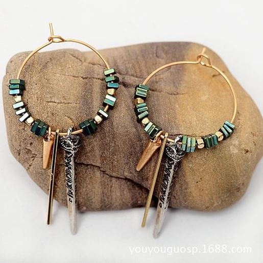 Image sur African Green Ore Texture Earrings