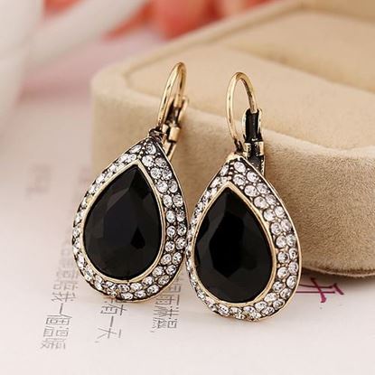 Picture of Retro Black Crystal Earrings