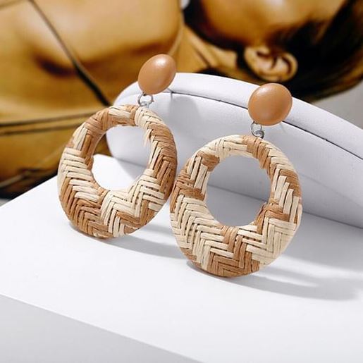 Picture of African Hallow Braided Circle Earrings