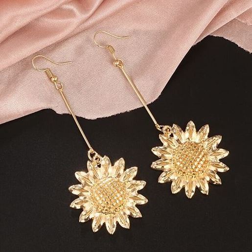 Picture of Retro Cold Wind Sunflower Earrings