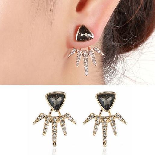 Picture of Trendy Black Triangle Earrings