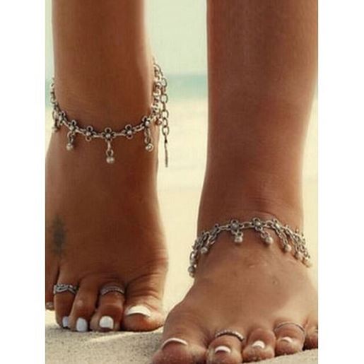 Picture of Retro Water Drop Tassel Anklets